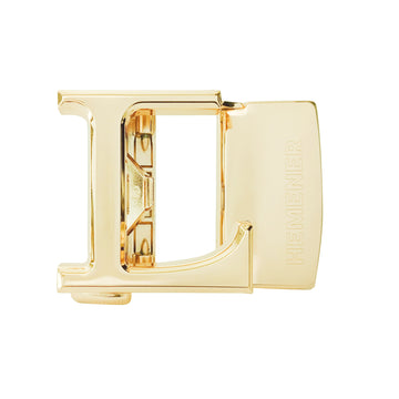 Hemener Men L Letter Metal Auto Grip Golden Glossy Buckle