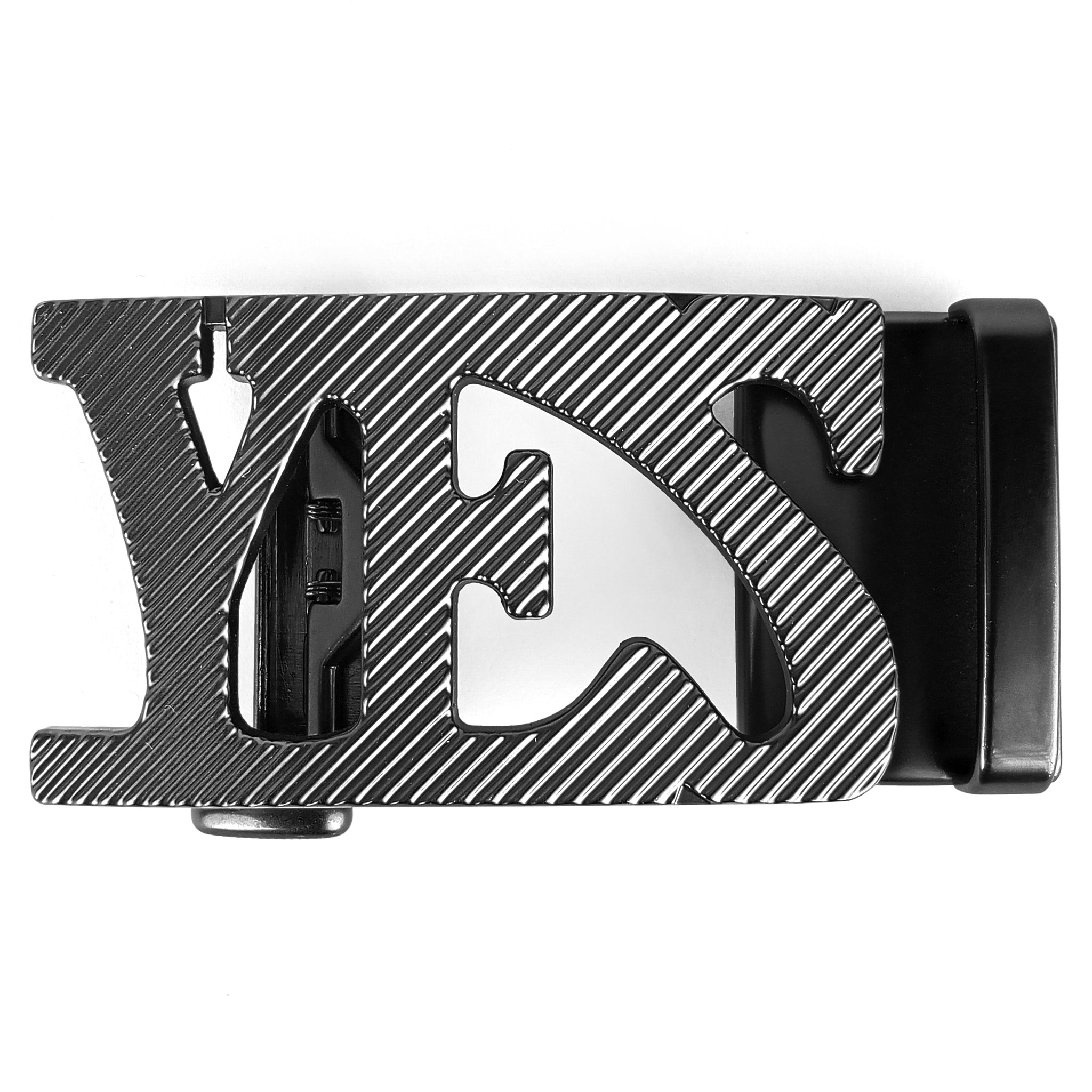 Hemener Men Stylish YES Text Metal Auto Grip Buckle