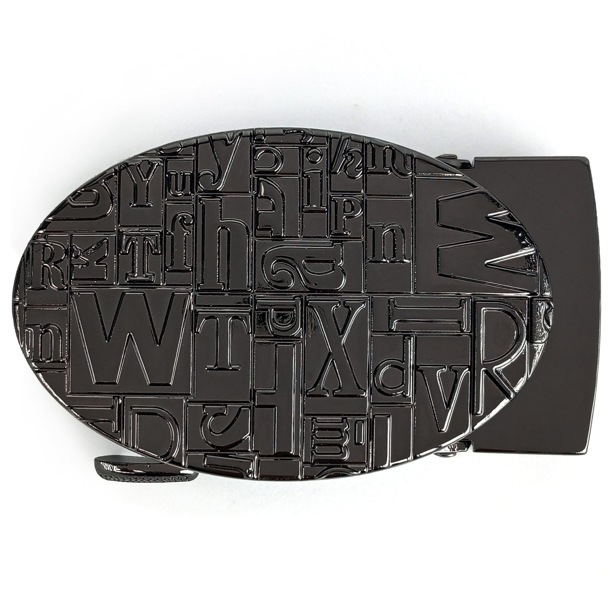 Hemener Men Stylish Alloy Text Metal Auto Grip Buckle