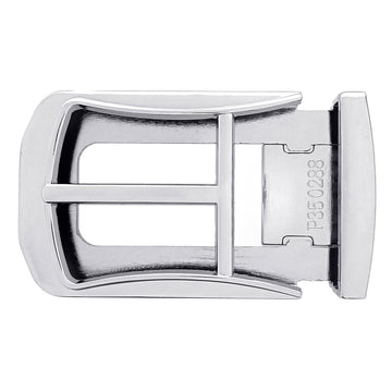 Hemener Men Glossy Metal Pin Hole Silver Buckle