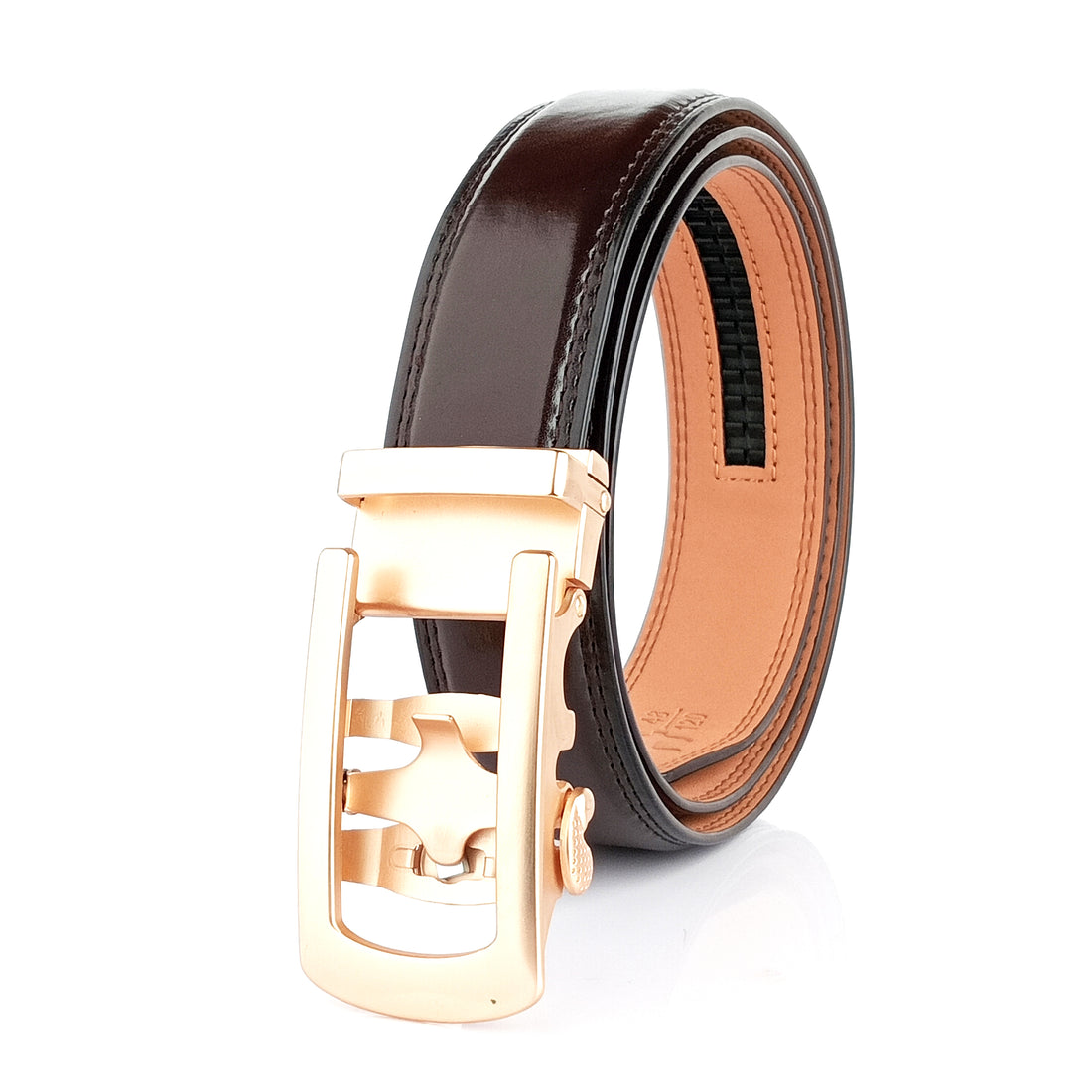 Hemener Men Dark Brown Texas Leather Belt