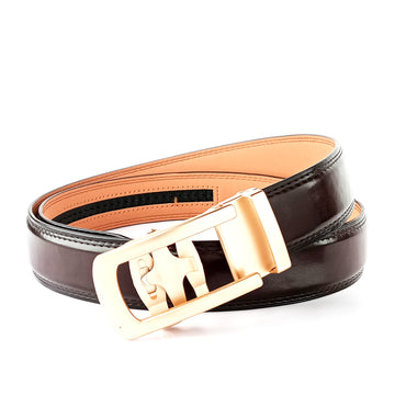 Hemener Men Dark Brown Texas Leather Belt