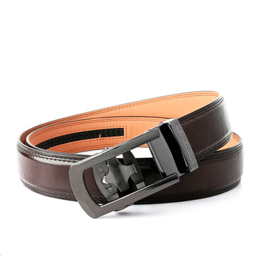 Hemener Men Dark Brown Texas Leather Belt