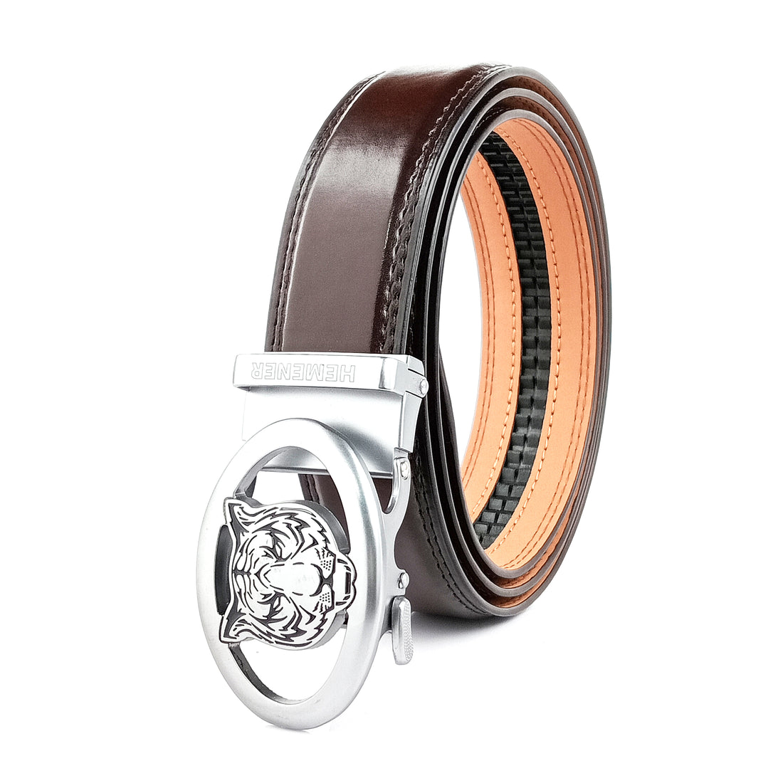 Hemener Men Dark Brown Texas Leather Belt