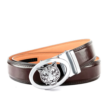 Hemener Men Dark Brown Texas Leather Belt