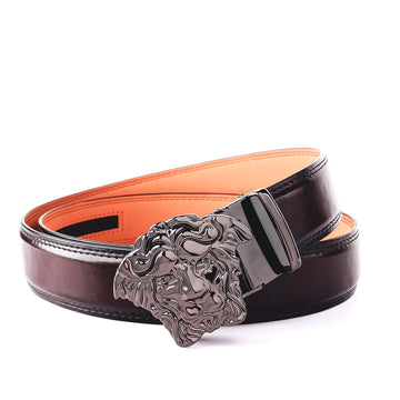 Hemener Men Dark Brown Texas Leather Belt