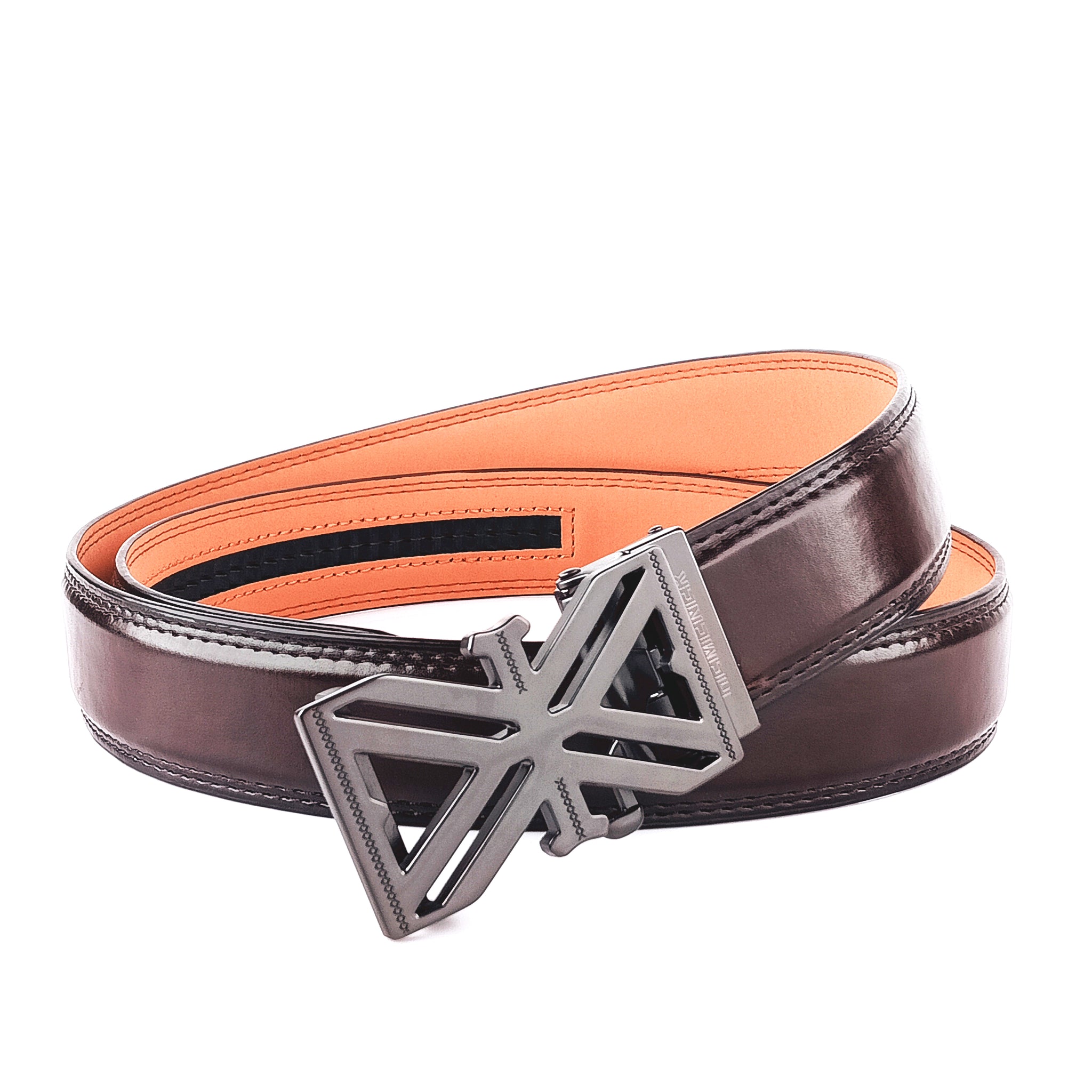 Hemener Men Dark Brown Texas Leather Belt