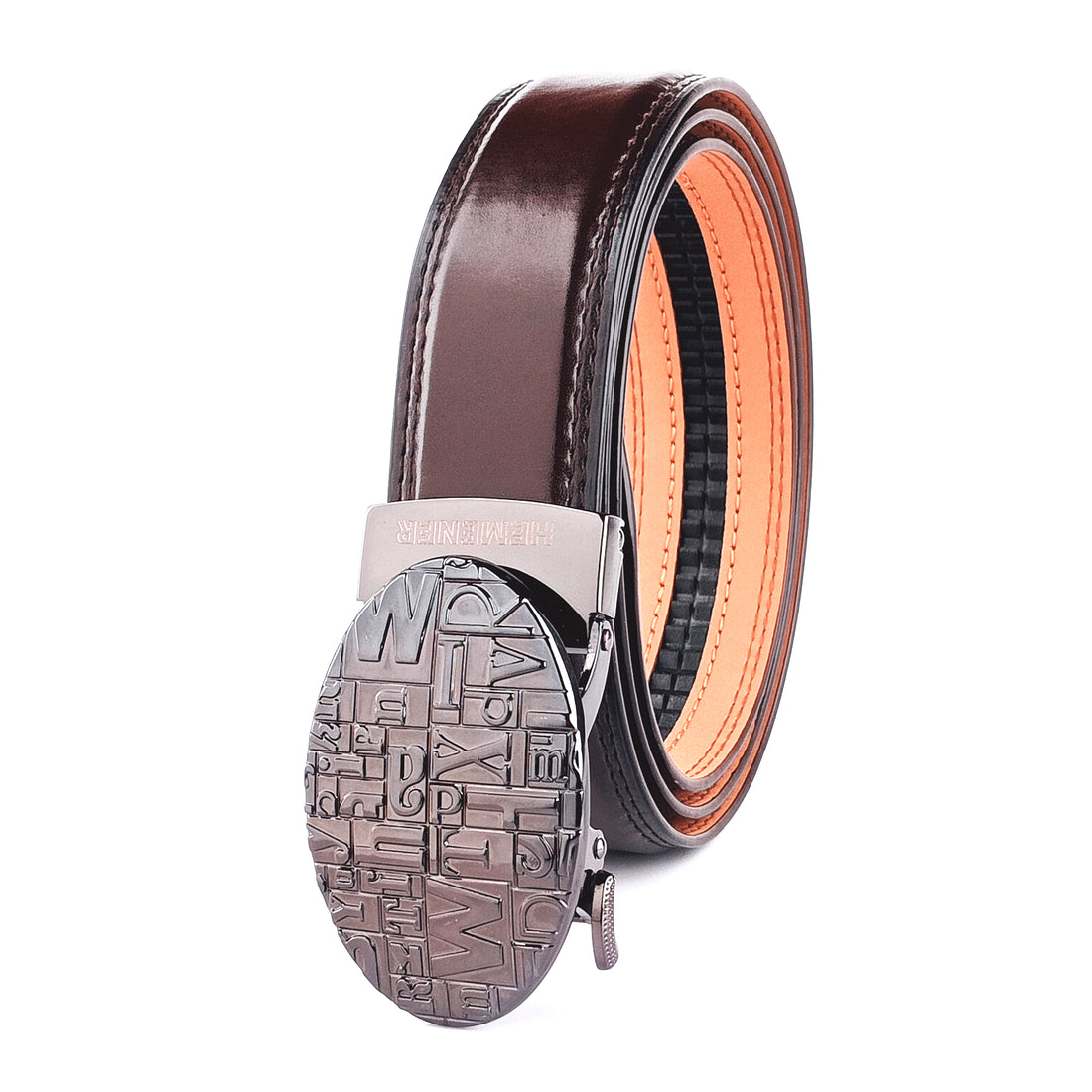 Hemener Men Dark Brown Texas Leather Belt