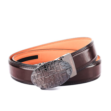 Hemener Men Dark Brown Texas Leather Belt