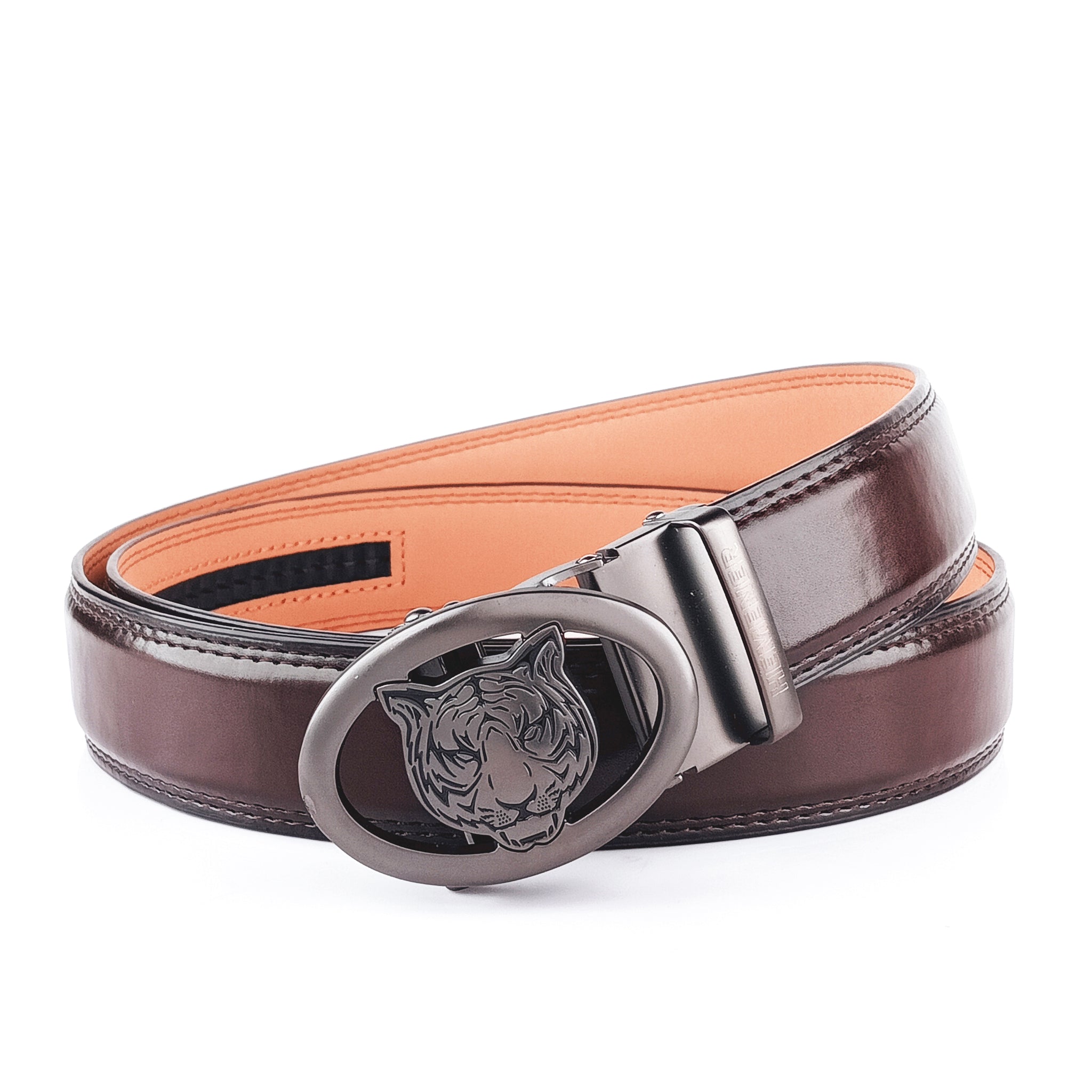 Hemener Men Dark Brown Texas Leather Belt