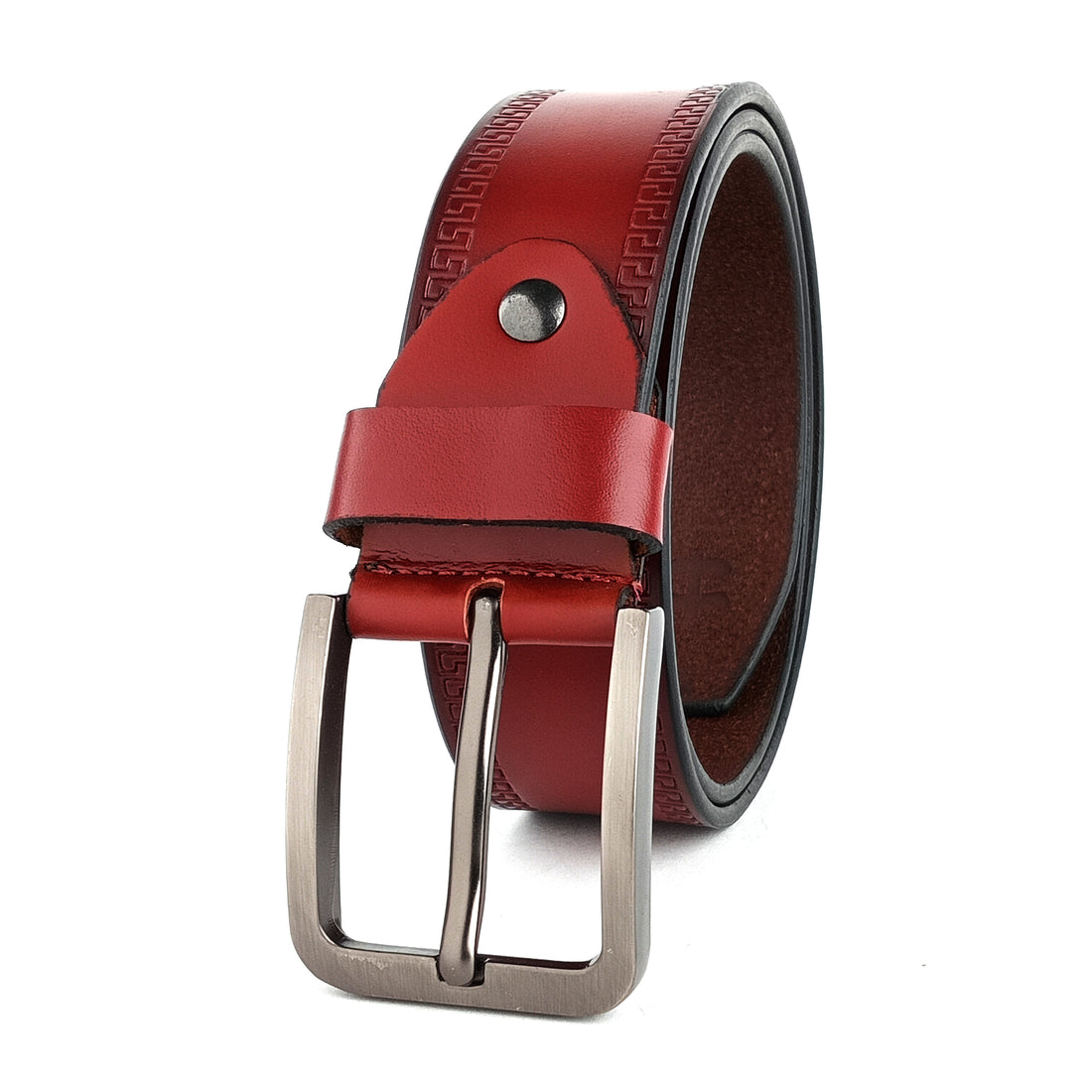 Hemener Men Dark Brown Grain Leather Belt