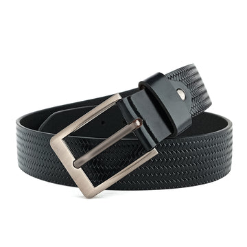 Hemener Men Black Grain Leather Belt