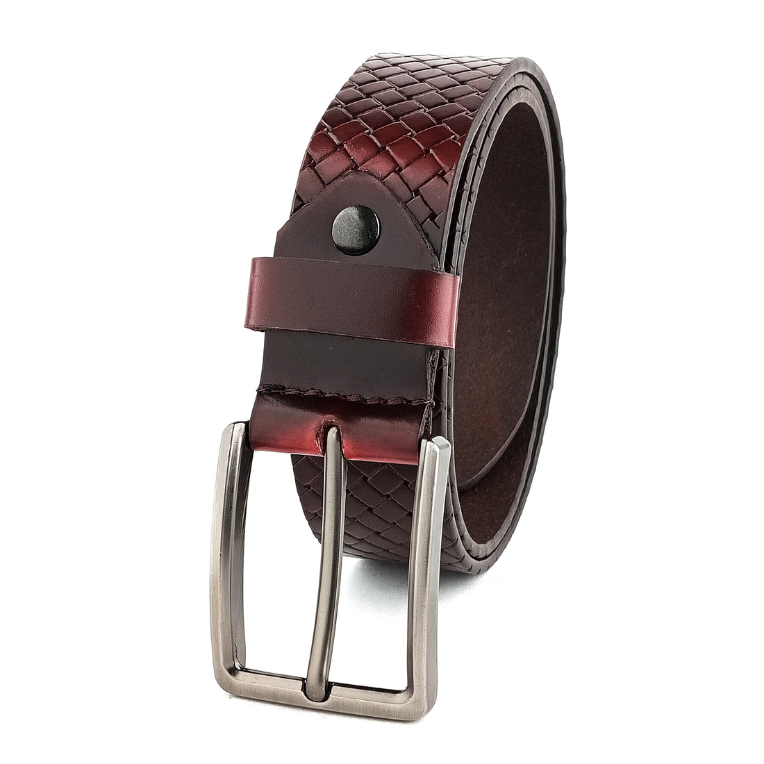 Hemener Men Dark Brown Grain Leather Belt