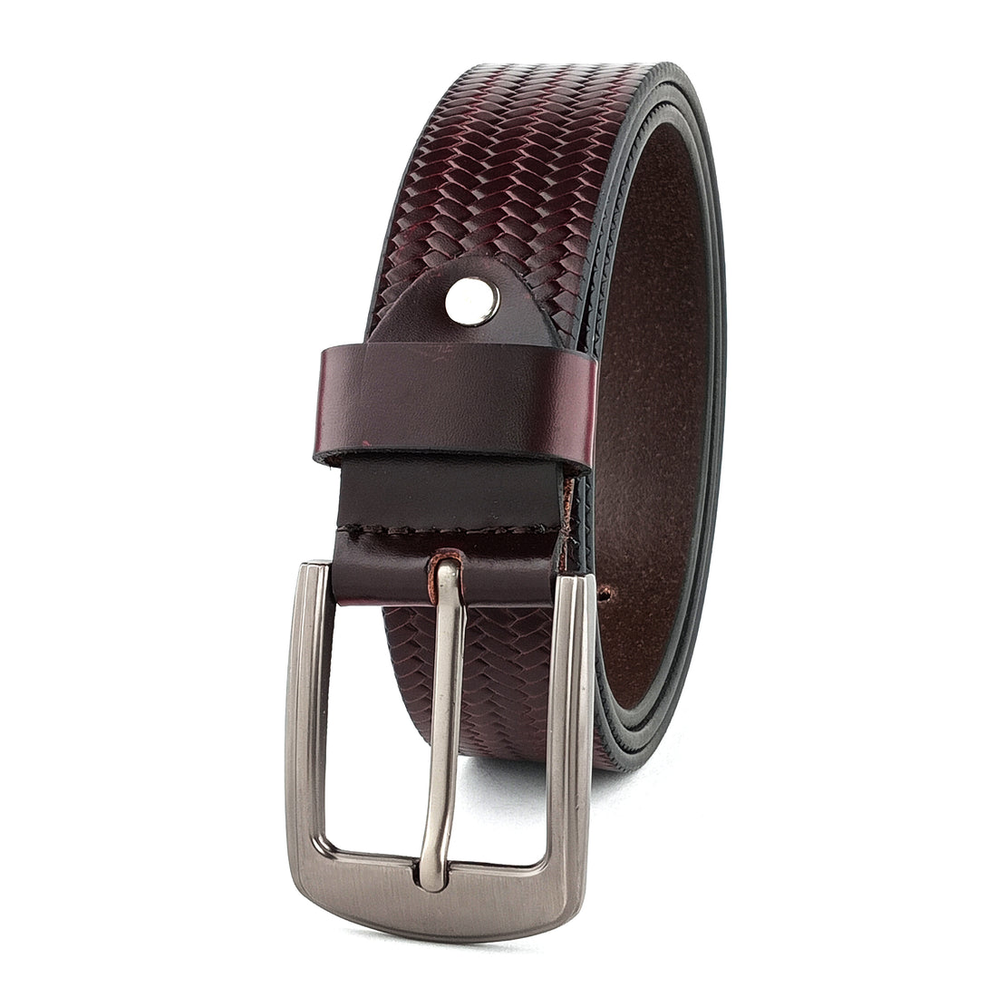 Hemener Men Dark Brown Grain Leather Belt