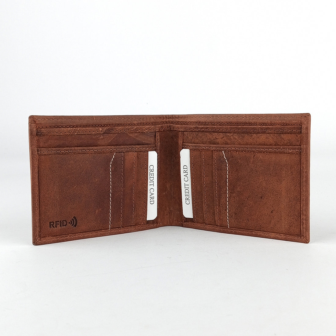 Hemener Men  Brown Genuine Leather Wallet