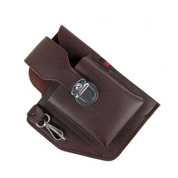 Hemener Dark Brown Vintage Leather Waist Pouch Bag Belt Loop Hook for Carry Phone & Wallet