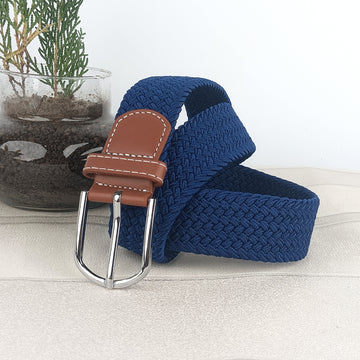 Hemener Blue Elastic Nylon Canvas Belt