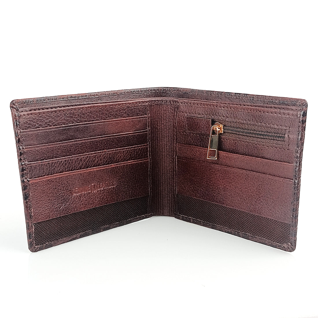 Hemener Men Dark Brown Genuine Leather Wallet