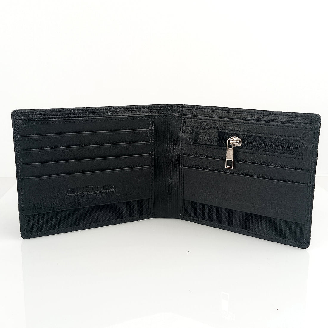 Hemener Men Black  Genuine Leather Wallet