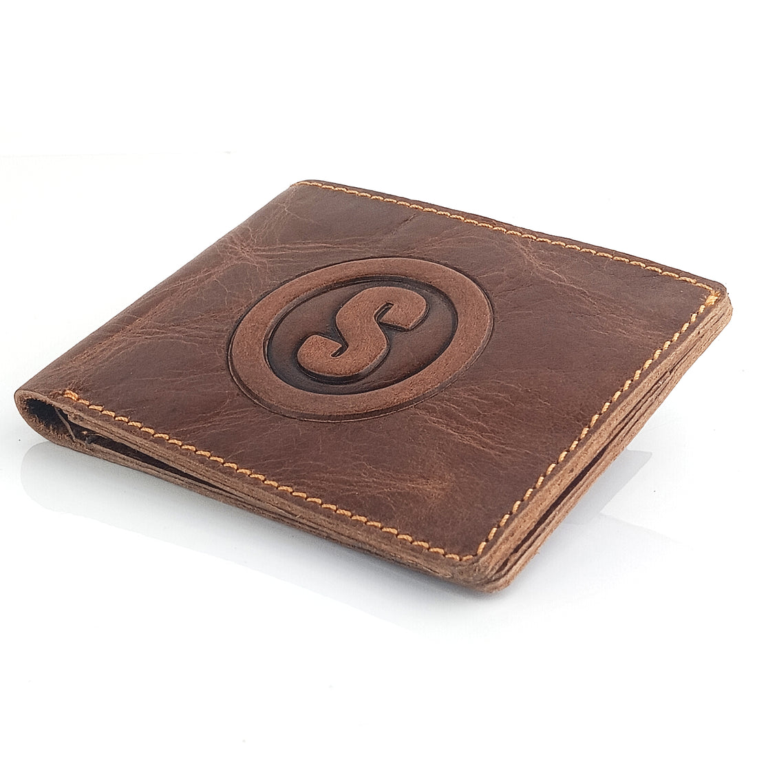 Hemener Men  Brown  Genuine Leather Wallet