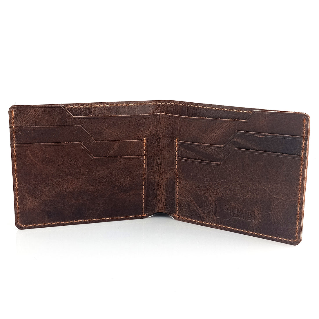 Hemener Men Dark Brown  Genuine Leather Wallet