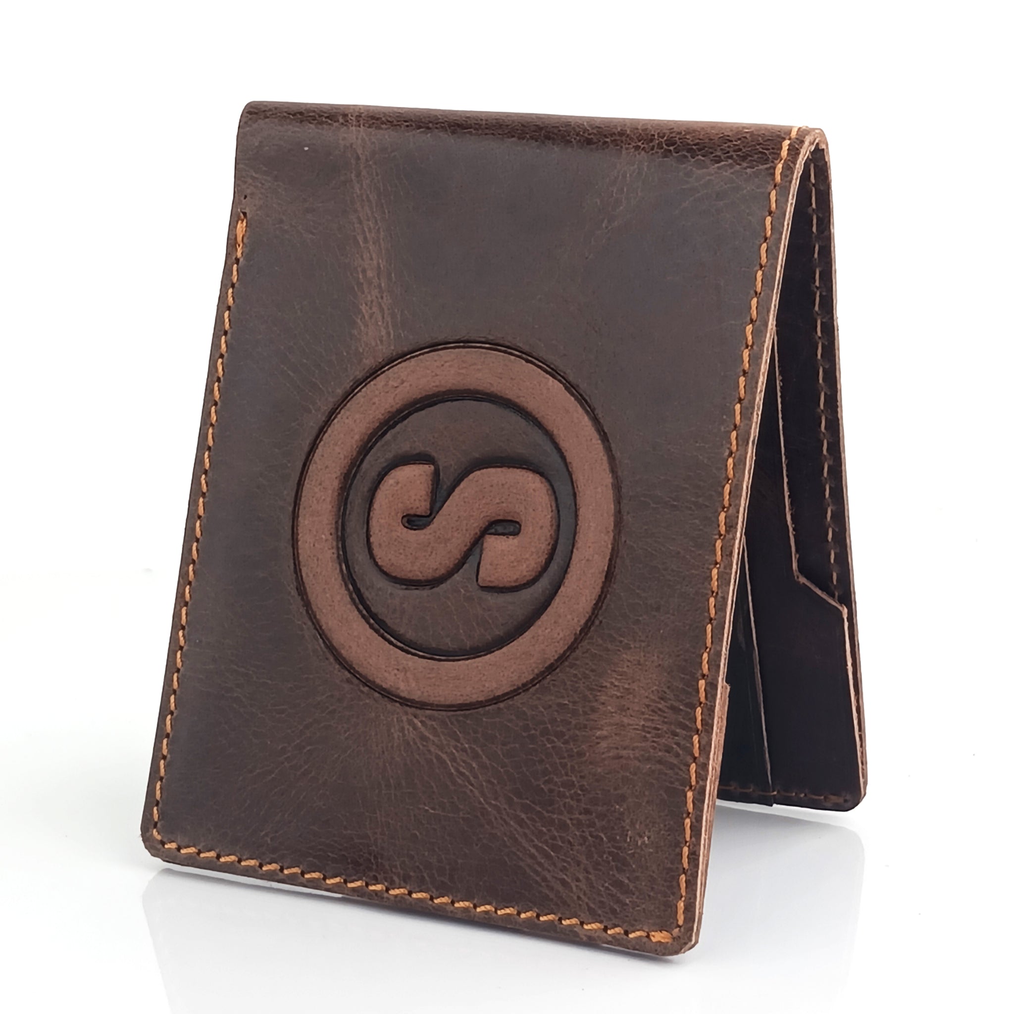 Hemener Men Dark Brown  Genuine Leather Wallet