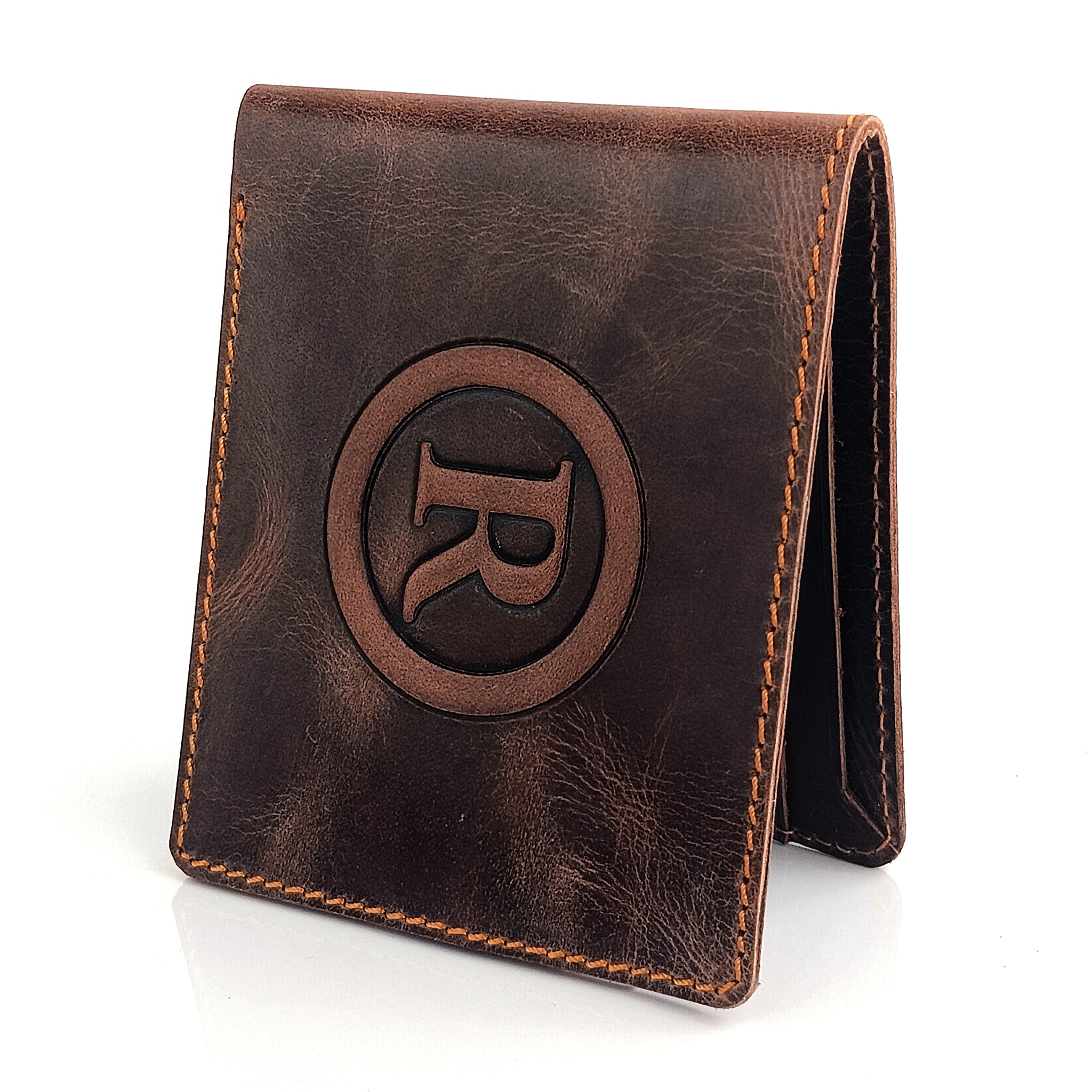 Hemener Men Dark Brown  Genuine Leather Wallet