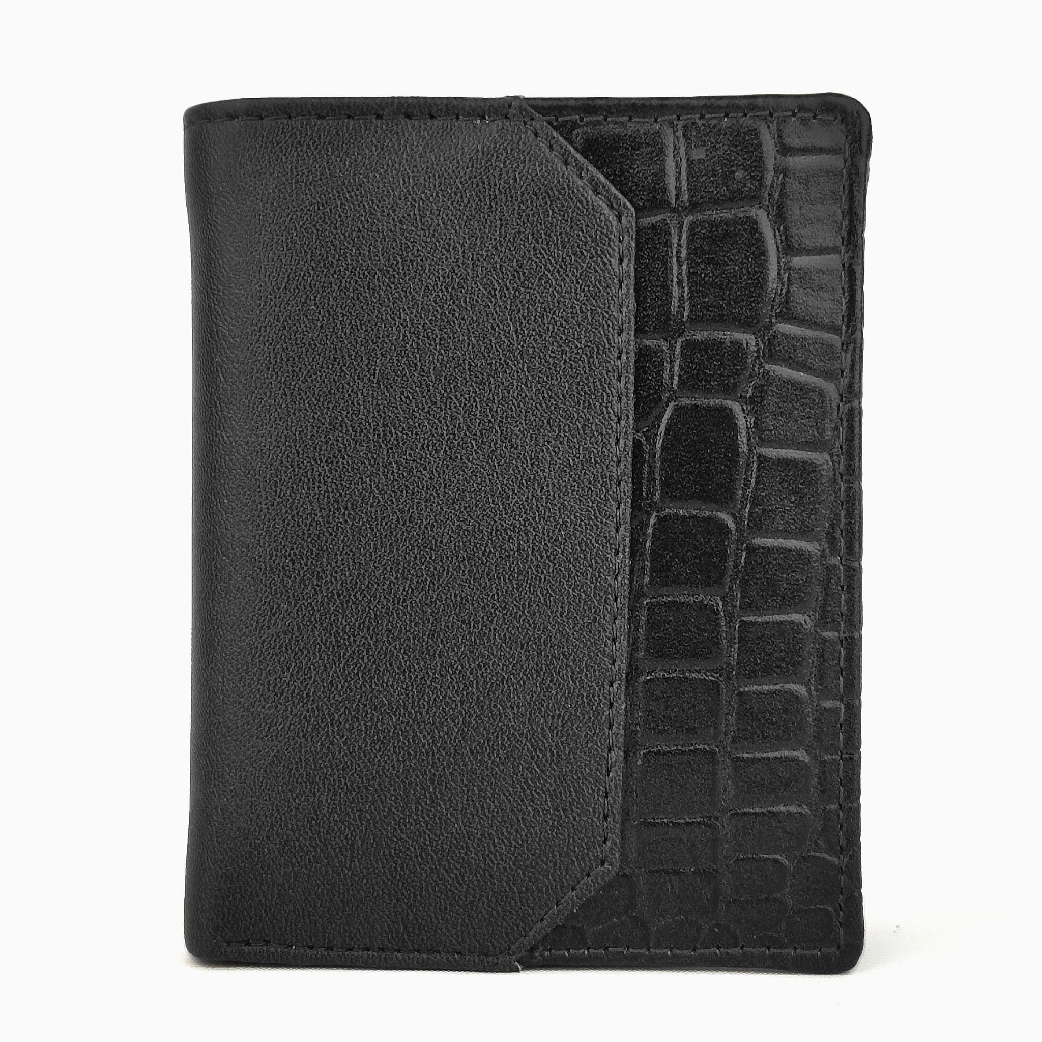 Hemener Leather Black/ Brown/ Dark Brown Card Holder