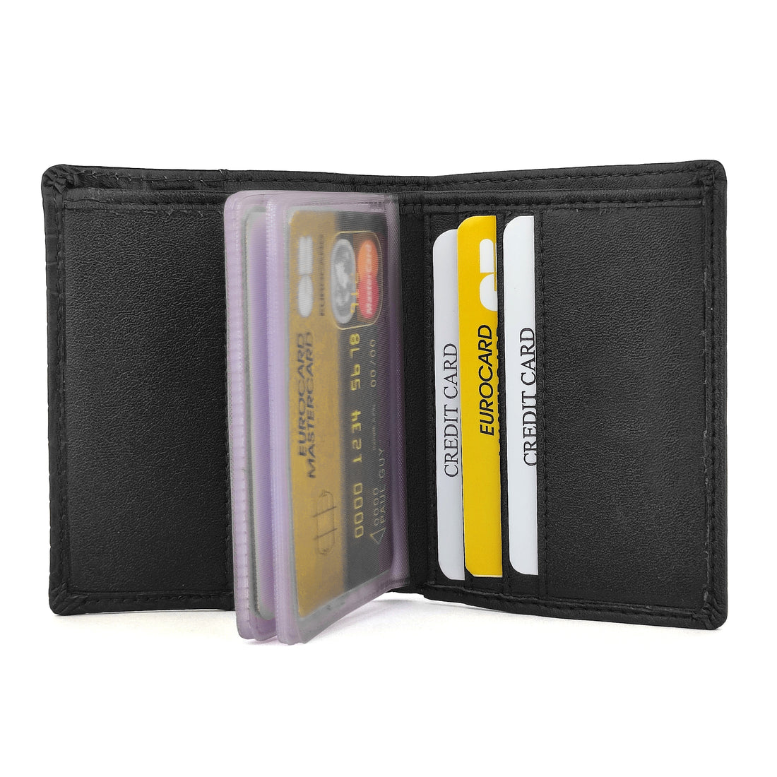 Hemener Leather Black/ Brown/ Dark Brown Card Holder