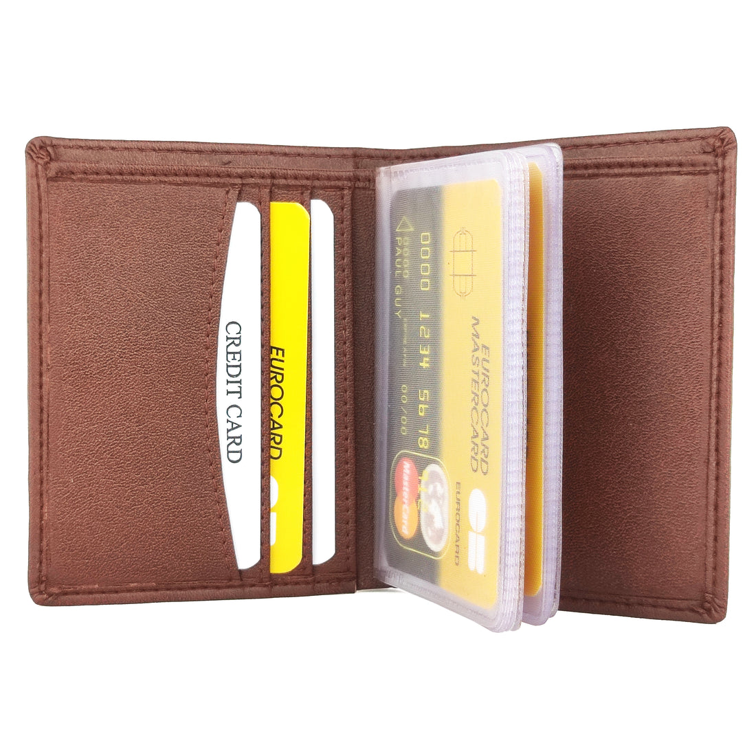 Hemener Leather Brown/ Dark Brown Card Holder