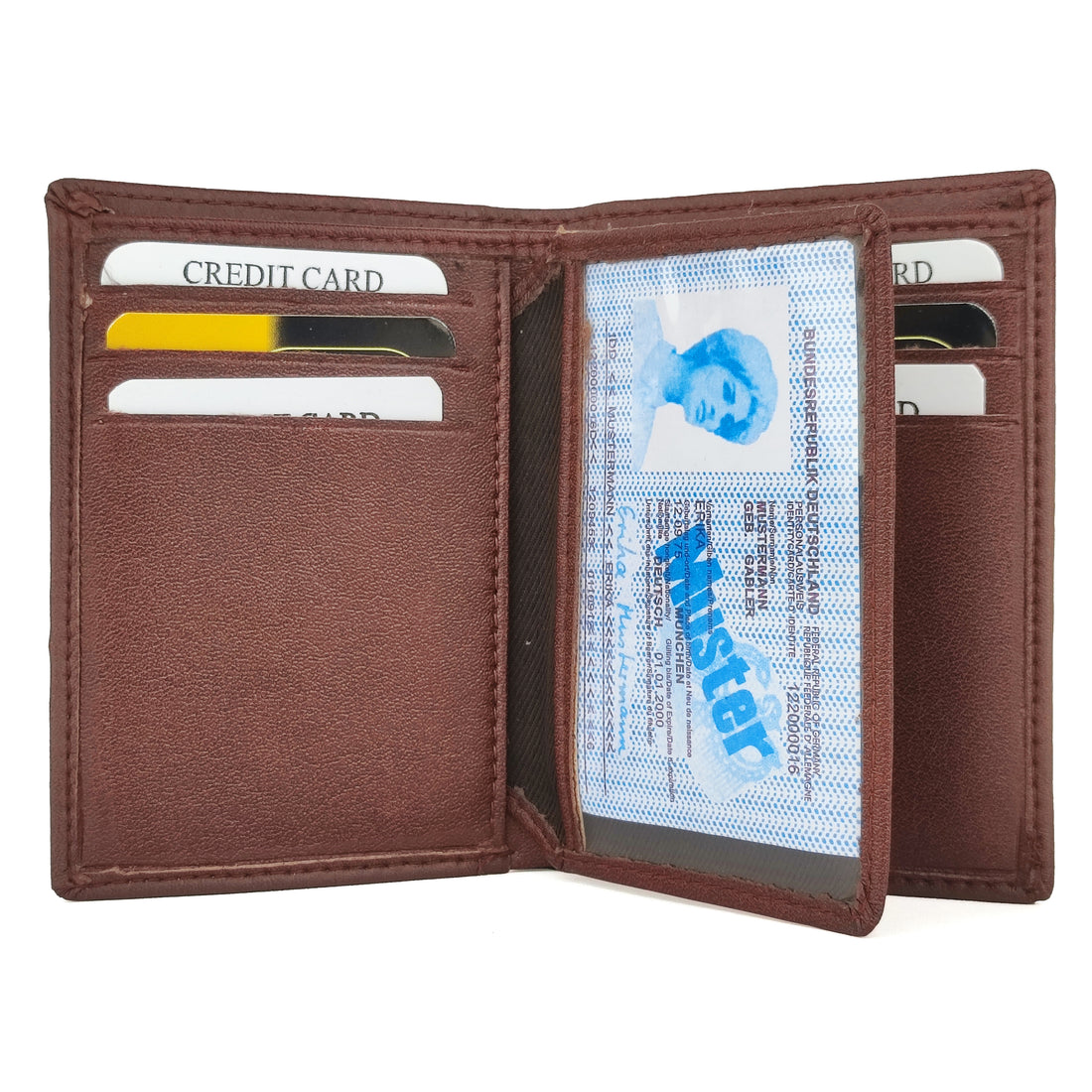 Hemener Leather Brown/ Dark Brown Card Holder