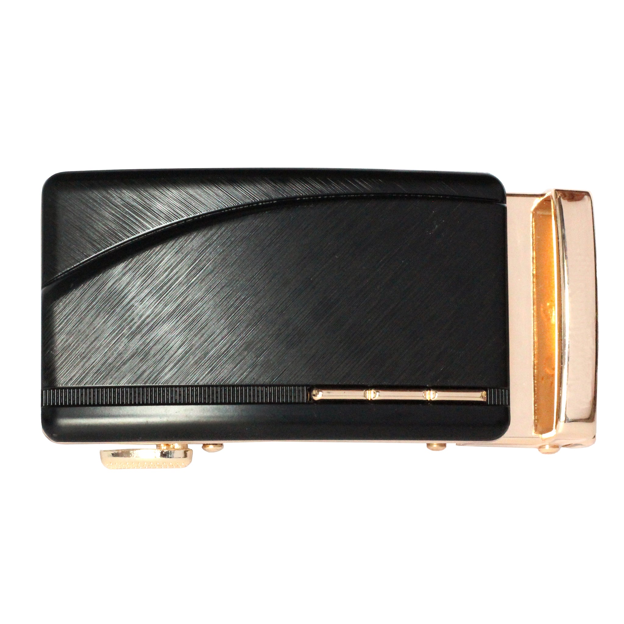 Hemener Men Metal Auto Grip Golden Glossy Buckle