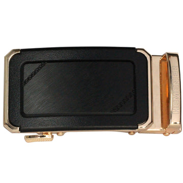 Hemener Men Metal Auto Grip Golden Glossy Buckle