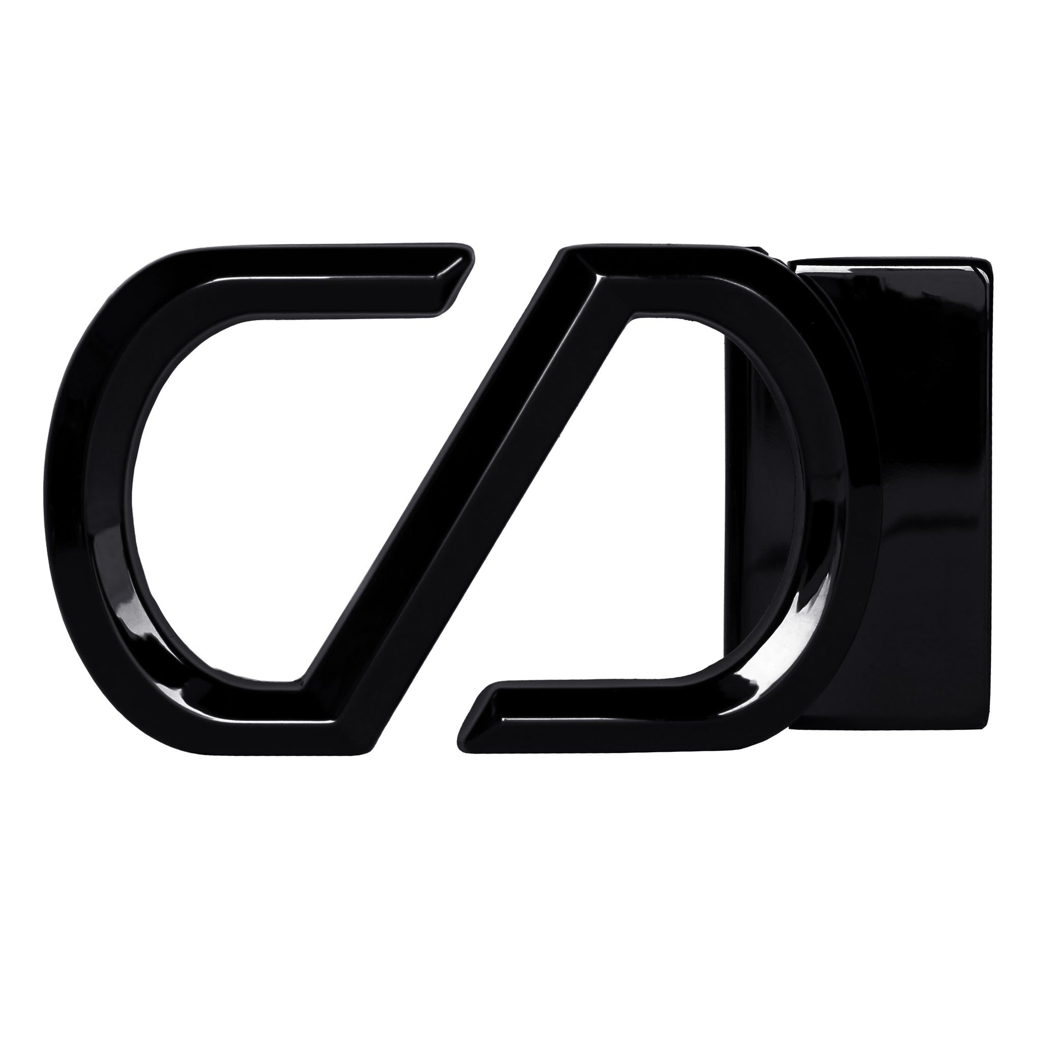 Hemener Men Metal Pin Hole Black Glossy Buckle