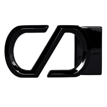 Hemener Men Metal Pin Hole Black Glossy Buckle