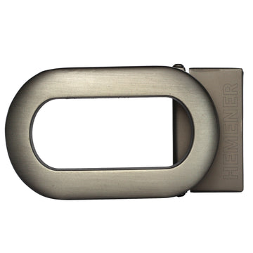 Hemener Men Metal Pin Hole Grey Matte Buckle