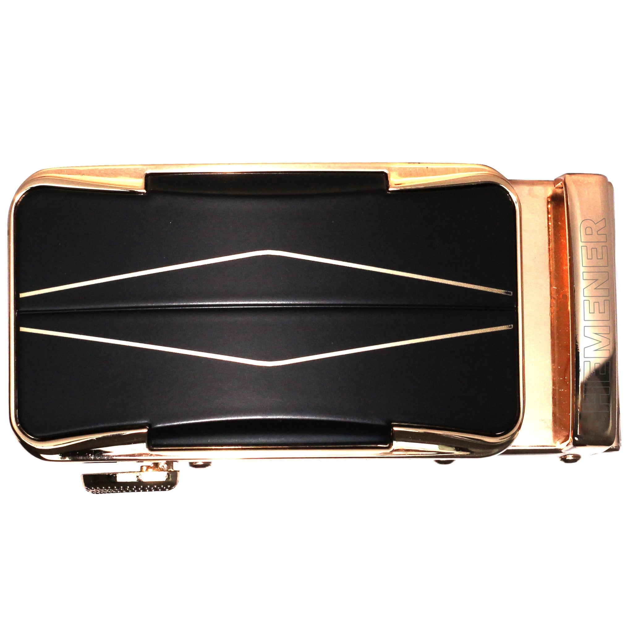 Hemener Men Metal Auto Grip Golden Glossy Buckle