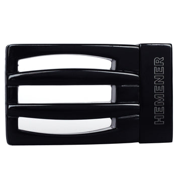 Hemener Men Metal Pin Hole Black Matte Buckle