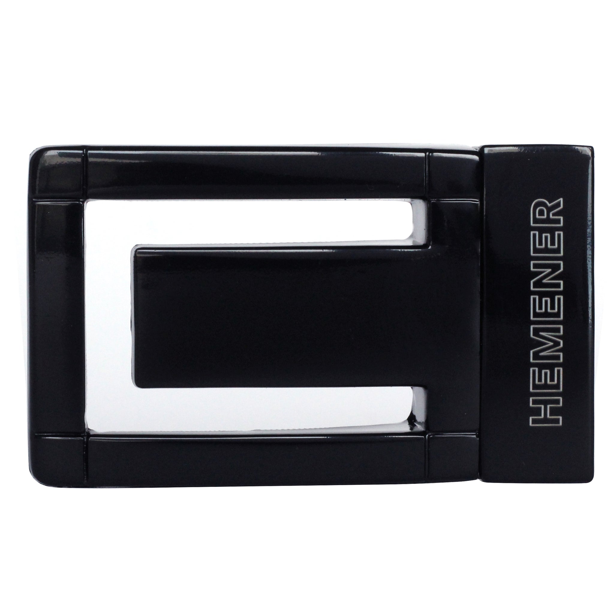 Hemener Men Metal Pin Hole Black Matte Buckle