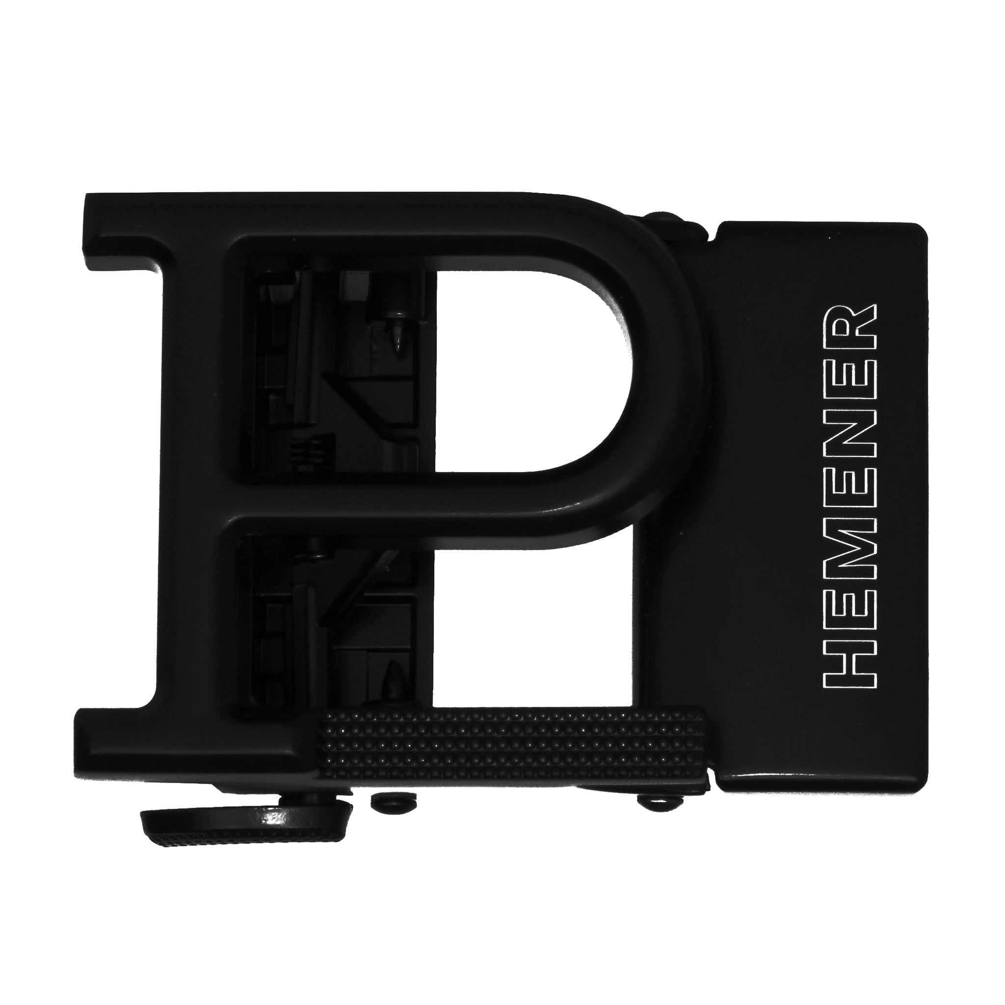 Hemener Men P Letter Metal Auto Grip Black Matte Buckle