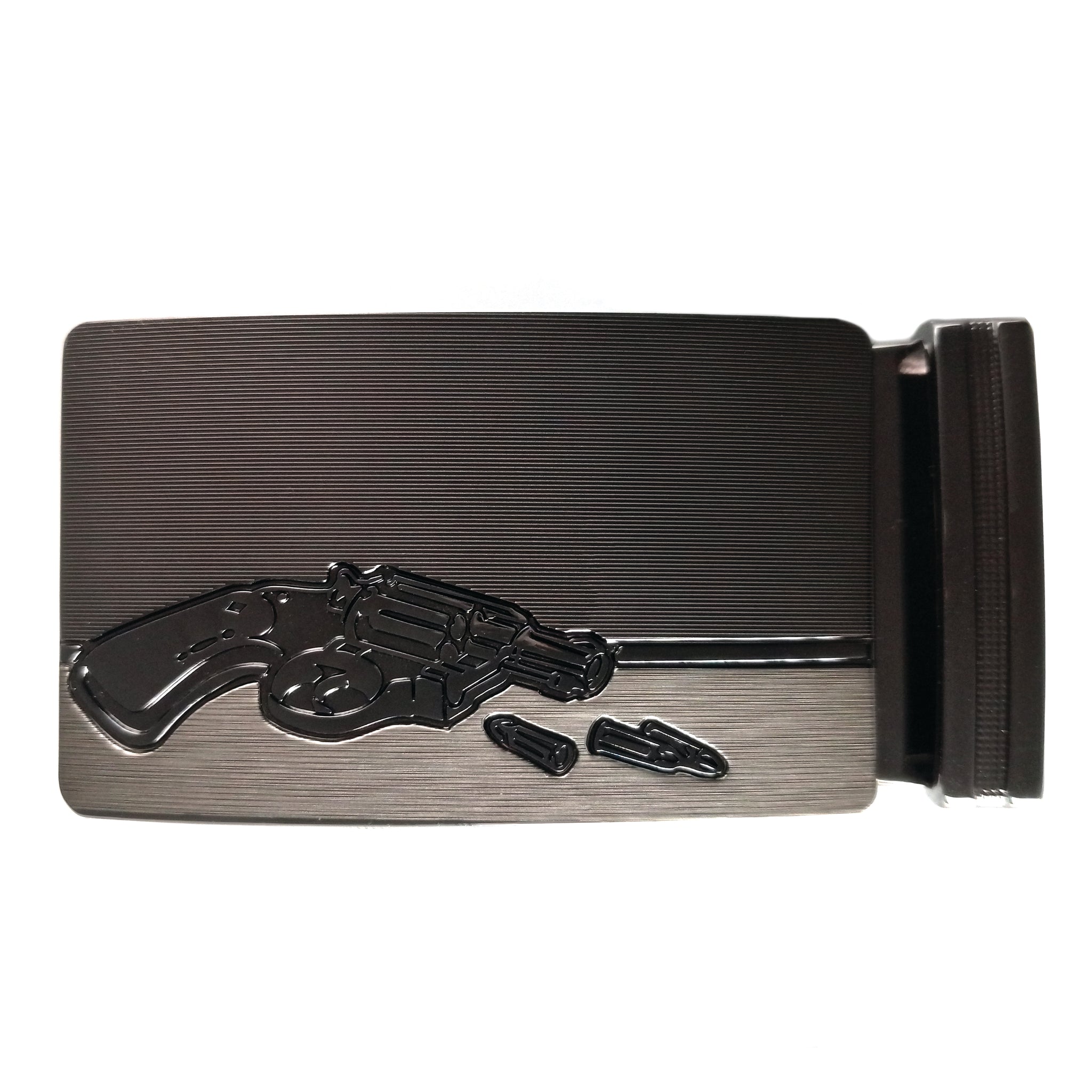 Hemener Men Metal Auto Grip Black Matte Buckle