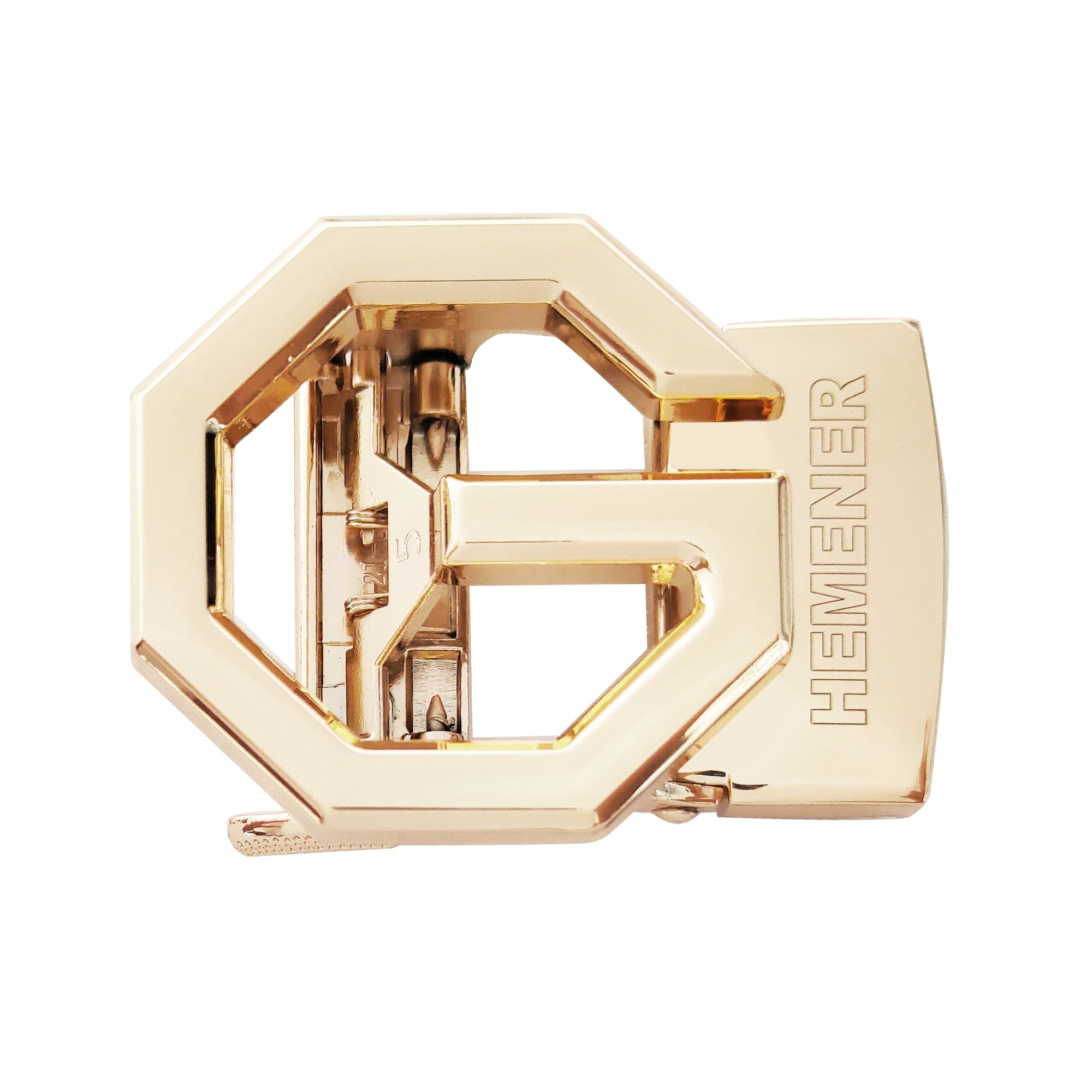 Hemener Men G Letter Metal Auto Grip Golden Glossy Buckle