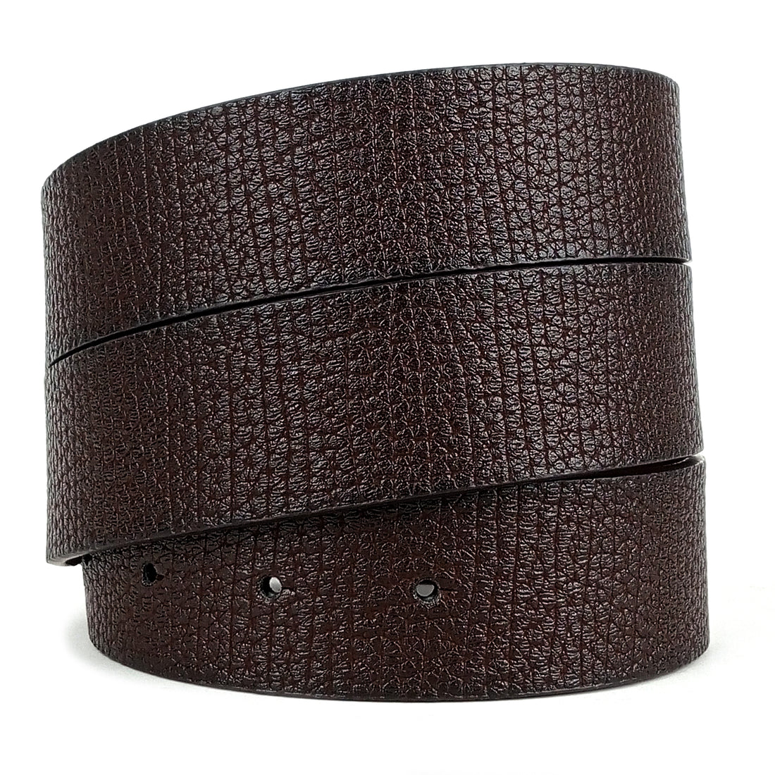 Hemener Men Pin Hole Dark Brown Vegan Leather Strap