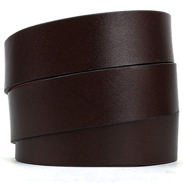 Hemener Men Pin Hole Dark Brown Genuine Leather Strap