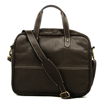 Hemener Brown Genuine Leather Laptop Bag