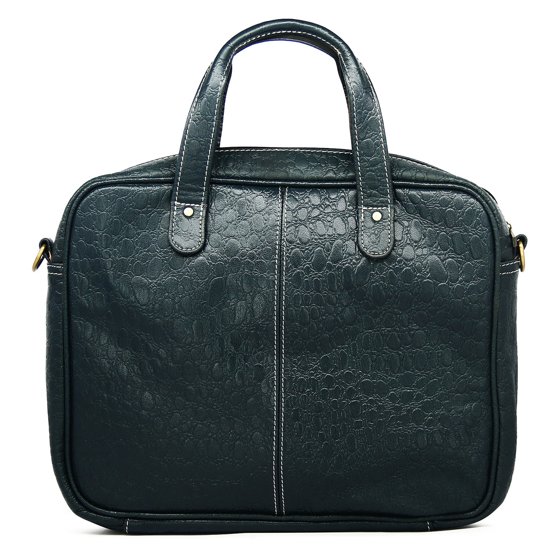 Hemener Dark Blue Genuine Leather Laptop Bag