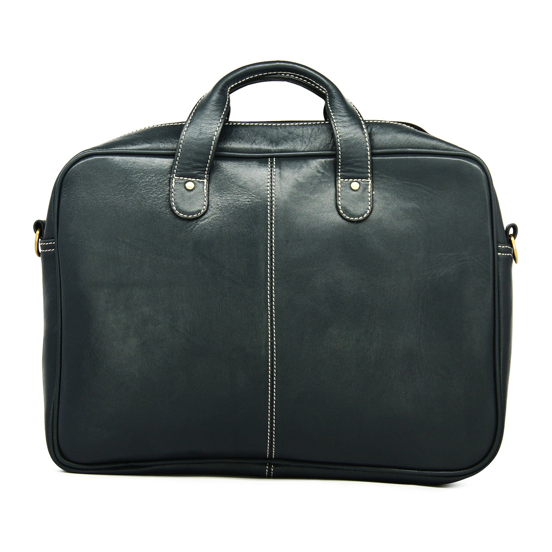 Hemener Blue Genuine Leather Laptop Bag