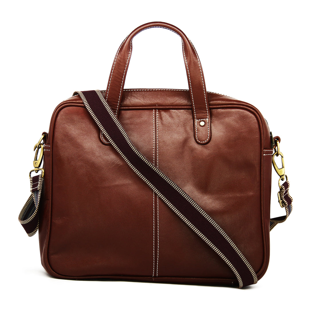 Hemener Brown Genuine Leather Laptop Bag