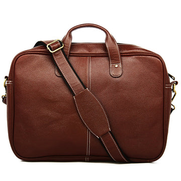 Hemener Brown Genuine Leather Laptop Bag