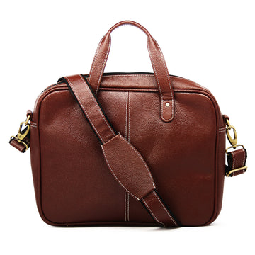 Hemener Brown Genuine Leather Laptop Bag